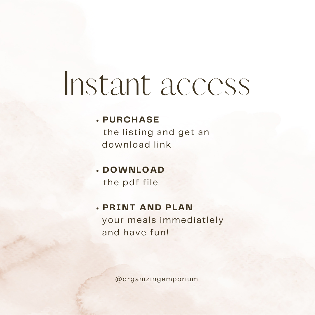 Meal Planner Bundle including grocery list