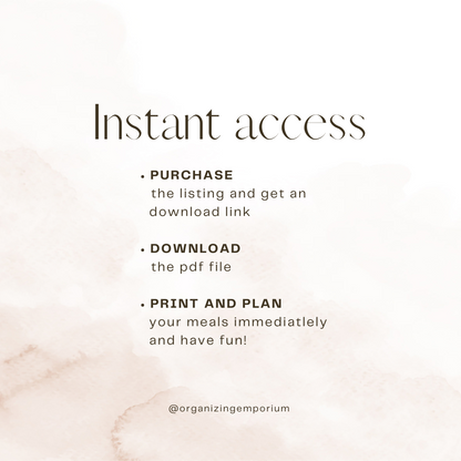Meal Planner Bundle including grocery list
