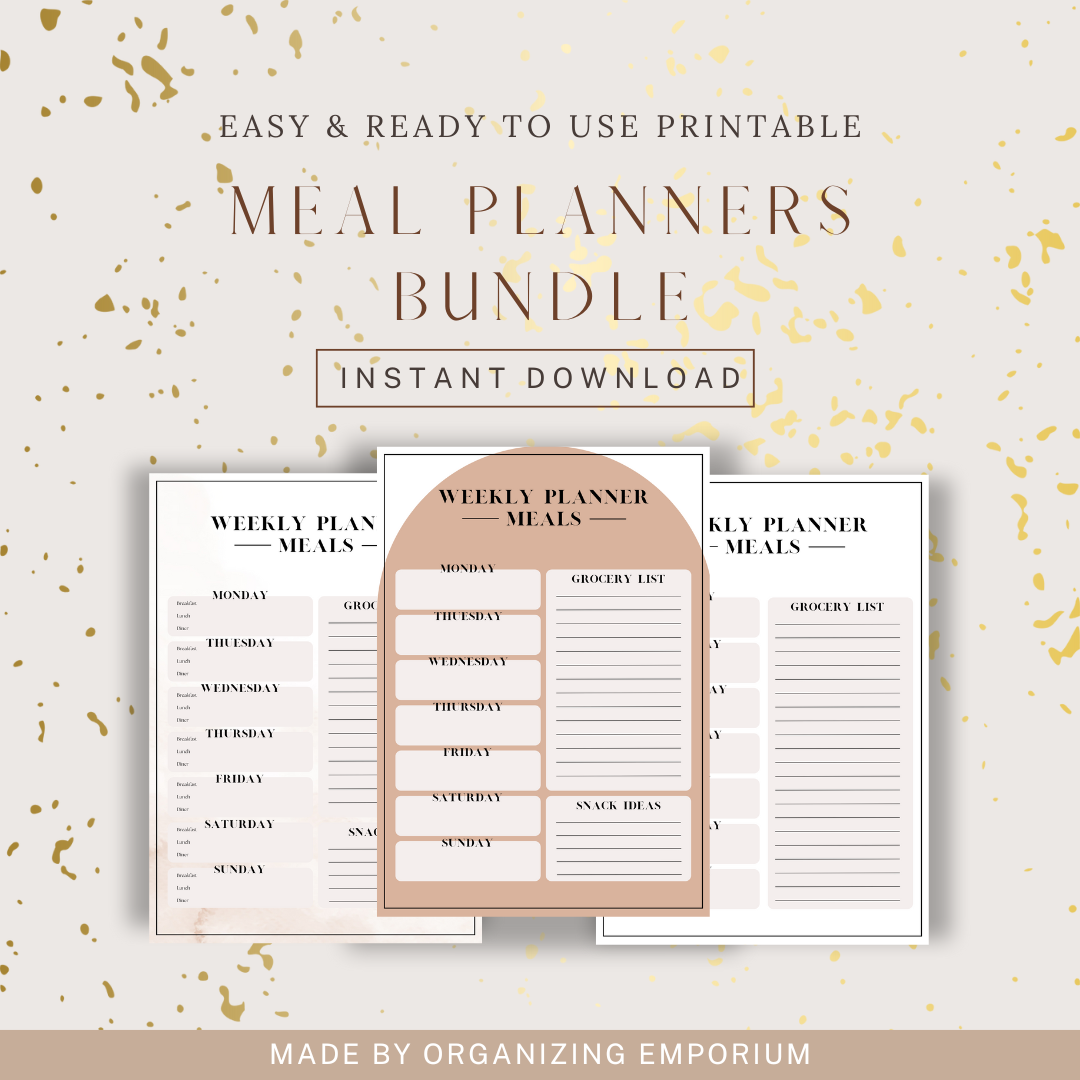 Meal Planner Bundle including grocery list