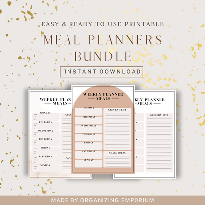 Meal Planner Bundle including grocery list